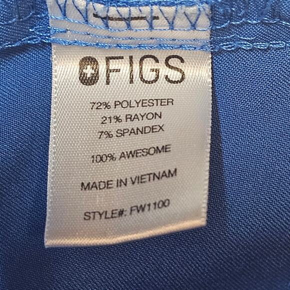 FIGS Women's Casma 3-Pocket Scrub Top in Royal Blue XXS - Picture 8 of 9